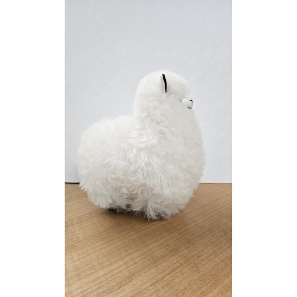 White Alpaca Stuffed Animal Plush Toy 8" Soft Handmade Fluffy Fur Gift Decor - Picture 4 of 7